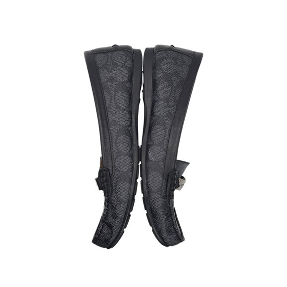 Coach Olive Signature Chain Loafers Black Monogram Canvas Size 9B - Picture 9 of 13